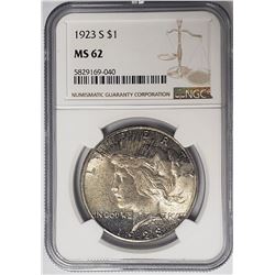 1923-S Peace Dollar $1 NGC MS62
