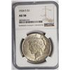 Image 1 : 1924-S Peace Dollar $1 NGC AU58