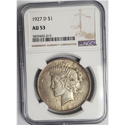1927-D Peace Dollar $1 NGC AU53