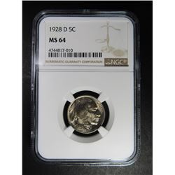 1928-D BUFFALO NICKEL NGC MS64
