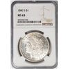 Image 1 : 1880-S Morgan Silver Dollar $ NGC MS 63 Lightly To