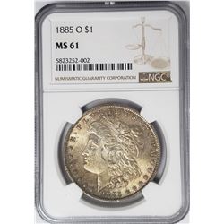 1885-O Morgan Silver Dollar $1 NGC MS61