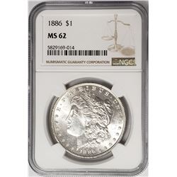 1886-P Morgan Silver Dollar $1 NGC MS62
