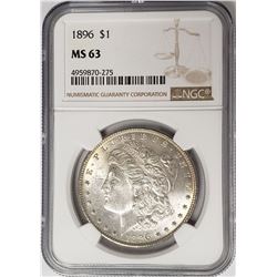 1896-P Morgan Silver Dollar $ NGC MS 63