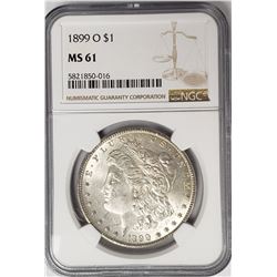 1899-O Morgan Silver Dollar $1 NGC MS61