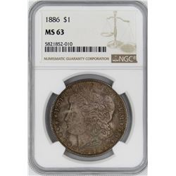 1886 NGC MS63 MORGAN SILVER DOLLAR