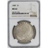 Image 1 : 1889 NGC MS62 MORGAN SILVER DOLLAR