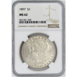 1897 NGC MS62 MORGAN SILVER DOLLAR