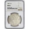 Image 1 : 1897 NGC MS62 MORGAN SILVER DOLLAR