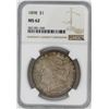 Image 1 : 1898 NGC MS62 MORGAN SILVER DOLLAR