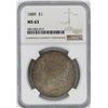 Image 1 : 1889 NGC MS63 MORGAN SILVER DOLLAR