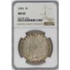 Image 1 : 1896 NGC MS62 MORGAN SILVER DOLLAR