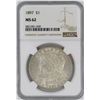 Image 1 : 1897 NGC MS62 MORGAN SILVER DOLLAR
