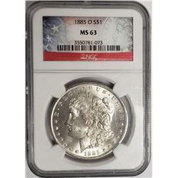 1885-O Morgan Silver Dollar $1 NGC MS63