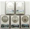 Image 2 : 2011 5 COIN .999 SILVER EAGLE SET 25TH ANNIVERSARY