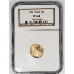 2004 $5 GOLD AMERICAN EAGLE NGC MS69