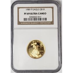 1989 P $10 GOLD EAGLE NGC PF69 ULTRA CAMEO