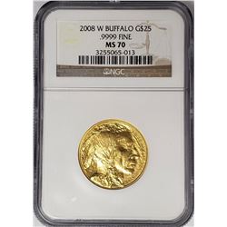 2008 W $25 GOLD BUFFALO NGC MS70 .9999 FINE