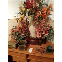 Corner shelf and flowers