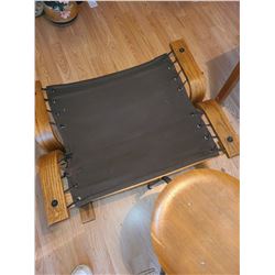 Vintage Teak Stools and fabric foot stool