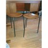 Image 2 : Vintage Teak Stools and fabric foot stool