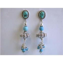 2323 Dangling Silver and Turquoise Earrings