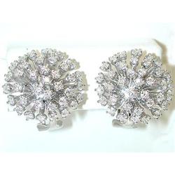 2332 18KW Gold Post/Clip-on Earrings w/ Diamonds