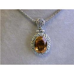 2349 Silver Necklace with Gemstones Pendant