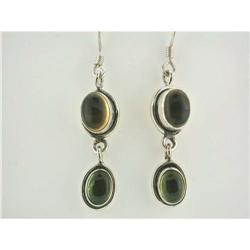 2389 Dangling Silver, Citrine and Peridot Earrings
