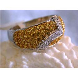 7003 14k White Gold Ring with Diamonds with Sapphires