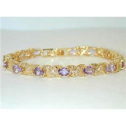 6752 Silver Amthyst Bracelet w/Diamond