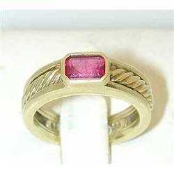 7901 DAVID YURMAN Silver/14K Gold Tourmaline Ring