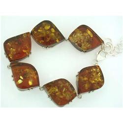 7133 Silver and Amber Bracelet
