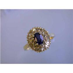 7139 14k Yellow Gold Diamond Ring with Sapphire