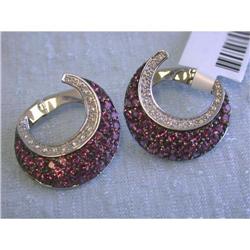 9523 14k White Gold Earrings w/ Diamonds and Sapphires