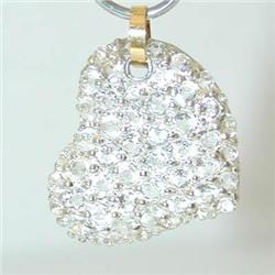 9554 Silver Heart Pendant w/ Cubic Zirconia
