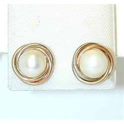 5575 14K Gold Pearl Earrings