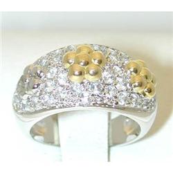 7517 Silver/18K Gold Ring w/Cz