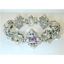 7596 BJC Silver/18k Gold Sapphire Bracelet