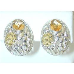 7786 Silver/18K Gold Citrine Earrings