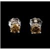 Image 1 : 14KT White Gold 0.86 ctw Fancy Brown Diamond Stud Earrings