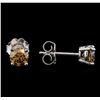 Image 2 : 14KT White Gold 0.86 ctw Fancy Brown Diamond Stud Earrings