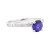 Image 1 : 1.15 ctw Sapphire and Diamond Ring - Platinum