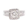 Image 2 : 0.87 ctw Diamond Ring - 14KT White Gold