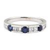 Image 2 : 0.90 ctw Diamond and Sapphire Ring - 14KT White Gold