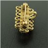 Image 6 : 14K Solid Yellow Gold Bar Open Work with Pearls Pin Brooch & Pendant