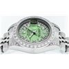Image 5 : Rolex Ladies Stainless Steel Quickset Green Diamond Lugs Jubilee Datejust Wristw
