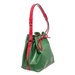Louis Vuitton Green Red Epi Leather Noe PM Drawstring Shoulder Bag
