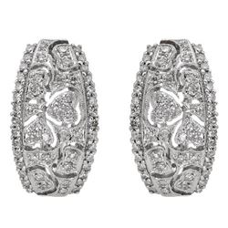 14k White Gold 0.68CTW Diamond Earrings, (SI3/G-H)