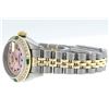 Image 6 : Rolex Ladies 2 Tone Yellow Gold Pink MOP Ruby & Emerald Datejust Wriswatch
